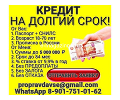 Кредит без предоплаты и подтверждения дохода в вашем регионе